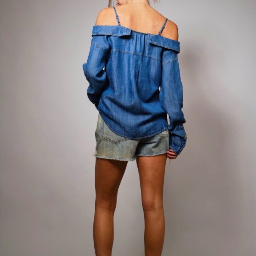 Source Unknown Blue Button Down tencel Shirt NWT - image 2